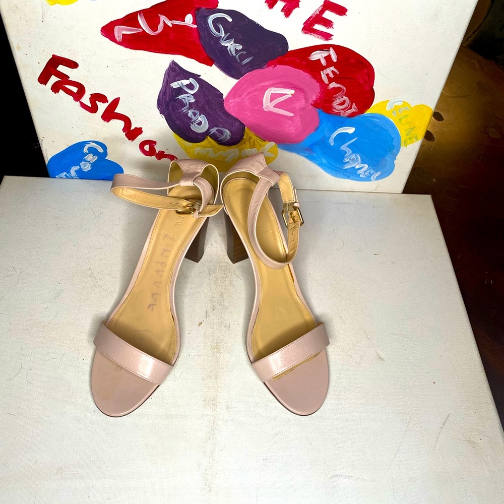 J Crew Pink Ankle Strap Block Stacked Heel Size 12